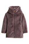 Save The Duck Kids' Reversible Faux-fur Puffer Jacket In Purple