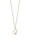 Qeelin Petite Wulu Diamond Open Pendant Necklace In Rose Gold