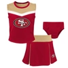 Outerstuff Girls Preschool Scarlet San Francisco 49ers Spirit Cheerleader Two-piece Set With Bloomers In Scarlet