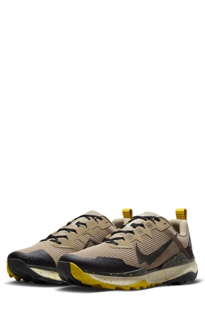 Nike Wildhorse 8 Rubber-trimmed Mesh Running Sneakers In Khaki/ Vivid Sulfur