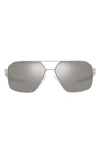 Prada Logo-print Geometric Sunglasses In Silver