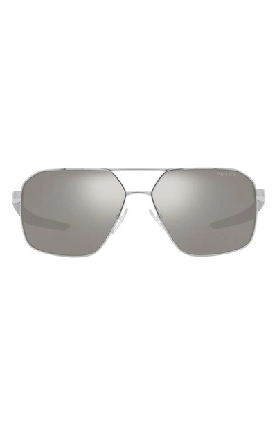 Prada Logo-print Geometric Sunglasses In Silber