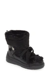 Moncler Insolux Leather Faux Fur Snow Boots In Black