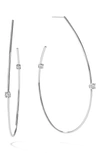 Lana Flawless 14k Gold Solo Diamond Teardrop Hoop Earrings In White Gold