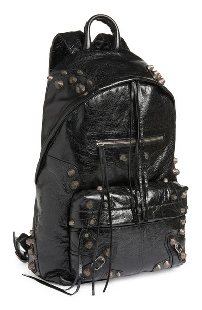 Balenciaga Medium Le Cagole Leather Backpack In 1000 Black