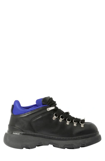 Burberry Trek Ankle Leather Boots In Black