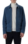 Bugatchi Suede Zip Bomber Jacket In Cobalt