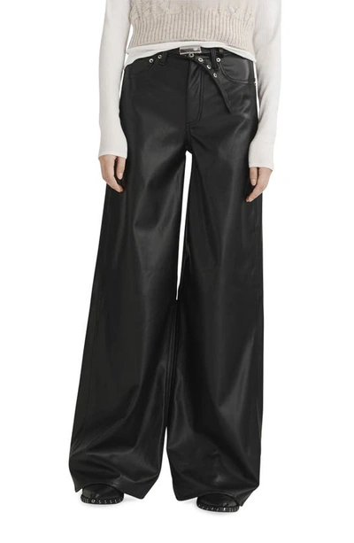 Rag & Bone Sofie Faux-leather Wide-leg Trousers In Black