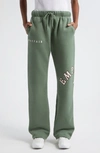The Mayfair Group Empathy Wide Leg Fleece Sweatpants In Army Green