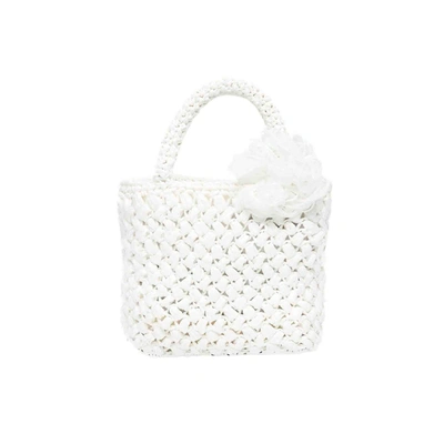 Carmen Sol Amalfi Raffia Small Bag In White