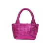 Carmen Sol Elba Metallic Small Tote In Fuchsia