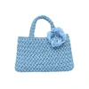 Carmen Sol Positano Raffia Small Bag In Baby-blue