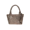 Carmen Sol Elba Metallic Small Tote In Gold