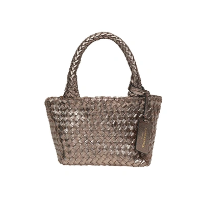 Carmen Sol Elba Metallic Small Tote In Gold