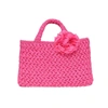 Carmen Sol Positano Raffia Small Bag In Fuchsia