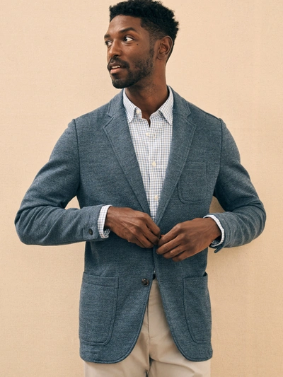 Faherty Inlet Knit Blazer (tall) In Deep Navy Melange