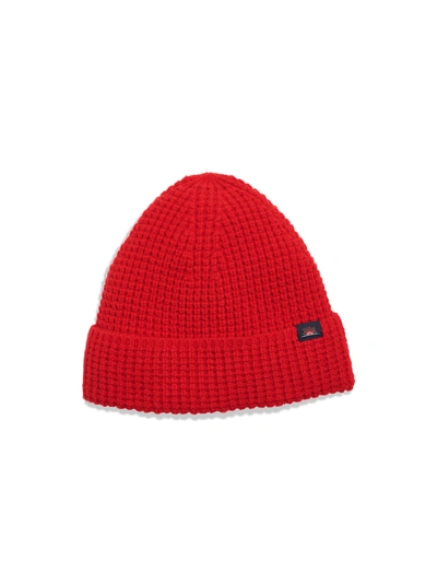 Faherty Waffle Beanie In Red