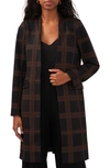 Halogen Windowpane Plaid Topper Coat In Rich Black