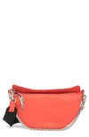 Longchamp Smile Small Half Moon Leather Crossbody Bag In Orange