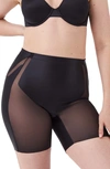 Spanx High-rise Mid-thigh Shaping Shorts In Black