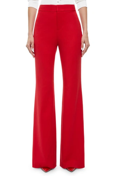 Alice And Olivia Deanna High-waisted Bootcut Trousers In Rot