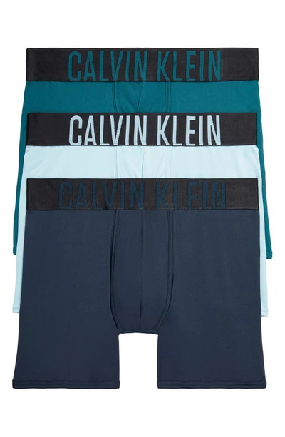 Calvin Klein Intense Power Boxer Briefs, Pack Of 3 In Atlantic Multi