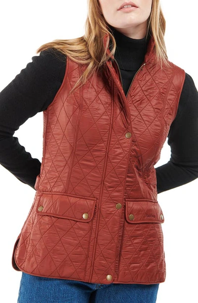 Barbour Cavalry Vest In Burnt Henna/ Brown