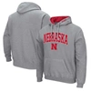 Colosseum Men's Nebraska Huskers Arch & Logo 3.0 Pullover Hoodie In Heather Gray