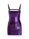 Attico Rue Open-back Embellished Stretch-jersey Mini Dress