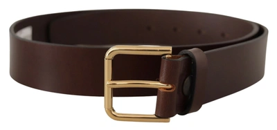 DOLCE & GABBANA DOLCE & GABBANA ELEGANT DARK BROWN LEATHER MEN'S BELT