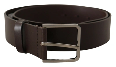 DOLCE & GABBANA DOLCE & GABBANA ELEGANT DARK BROWN LEATHER MEN'S BELT