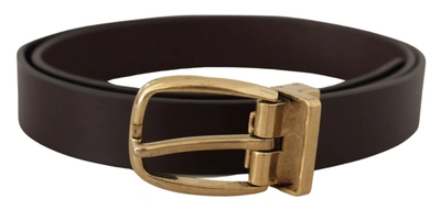 DOLCE & GABBANA DOLCE & GABBANA ELEGANT DARK BROWN LEATHER MEN'S BELT