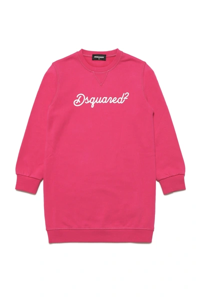 Dsquared2 Kids' Logo-print Cotton Jumper Dress In Pink