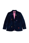 DSQUARED2 FORMAL VELVET BLAZER MODEL JACKET WITH COLORFUL MINI PATCHES