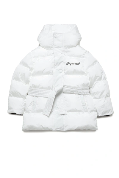 Dsquared2 Kids' Logo-print Padded Jacket In White