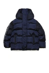DSQUARED2 GLOSSY HOODED PADDED JACKET WITH LOGO OUTLINE