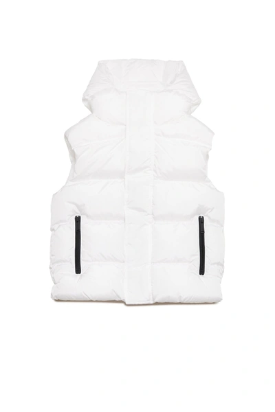 Dsquared2 Kids' Padded And Quilted Vest With Logo In White
