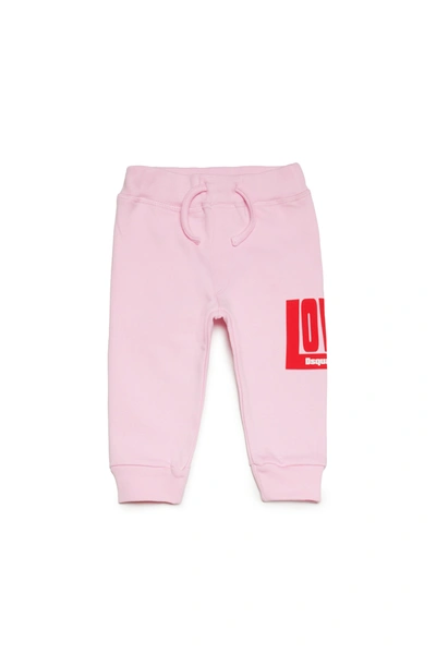 Dsquared2 Babies' Logo-print Cotton Track Trousers In Pink