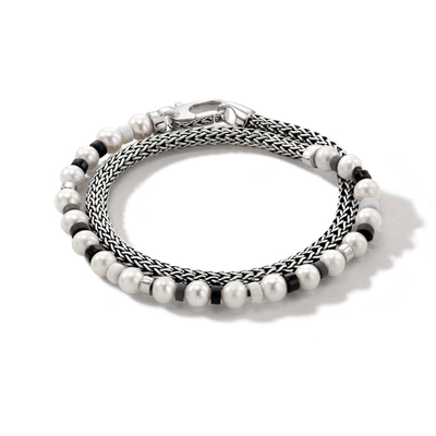 John Hardy Sterling Silver Pearl Wrap Bracelet