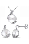 DELMAR CULTURED FRESHWATER PEARL PENDANT NECKLACE & STUD EARRINGS SET