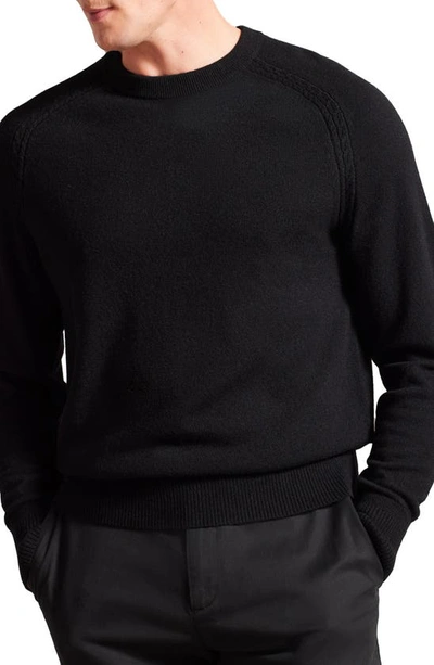 Ted Baker Cable Detail Cashmere Jumper In Black