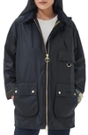 Barbour Long Coat In Black/classic
