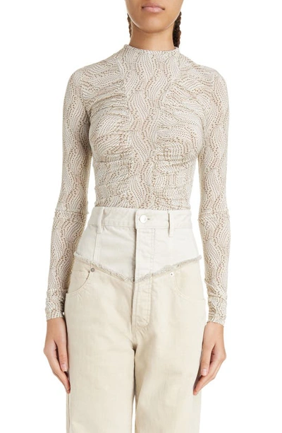 Isabel Marant Passy Ruched Long Sleeve Top In Ecru