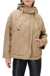 Alp N Rock Nori Water Repellent Hooded Quilted Jacket In Dark Khaki