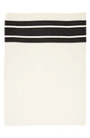 Vince Stripe Cashmere Throw Blanket In Off Blanc