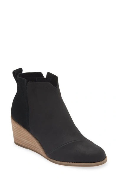 Toms Clare Wedge Bootie In Forged Iron Suede