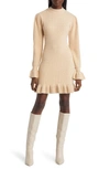 ZOE AND CLAIRE CABLE STITCH LONG SLEEVE SWEATER DRESS