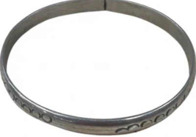 Marketplace 40s Sterling Navajo Stamped Bangle In Silver