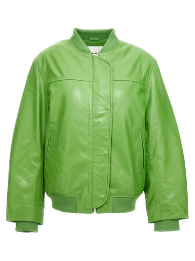 Remain Birger Christensen Jacket With Baseball Collar In Green