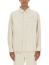 Apc Basile Brodée Poitrine Overshirt In Beige